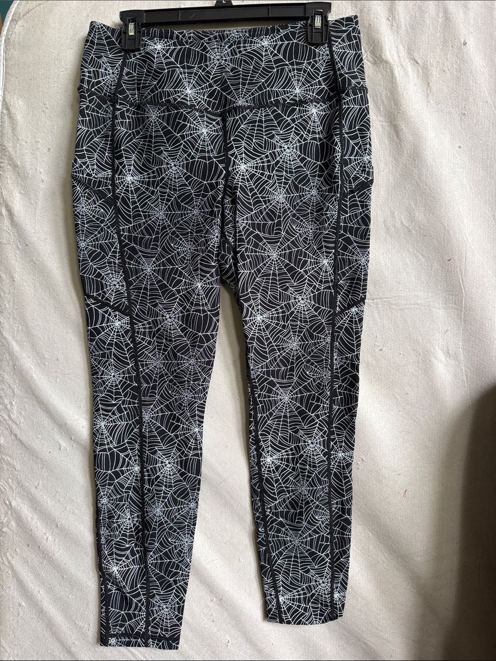 Women’s Black & White Spiderweb Print Leggings